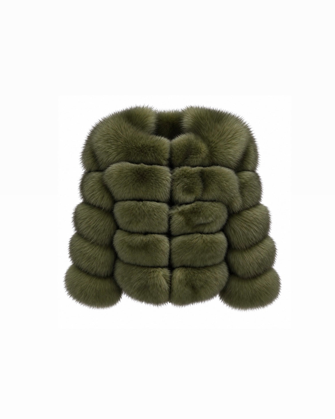 Premium 5 Row Cropped Sleeve Fox Fur Coats