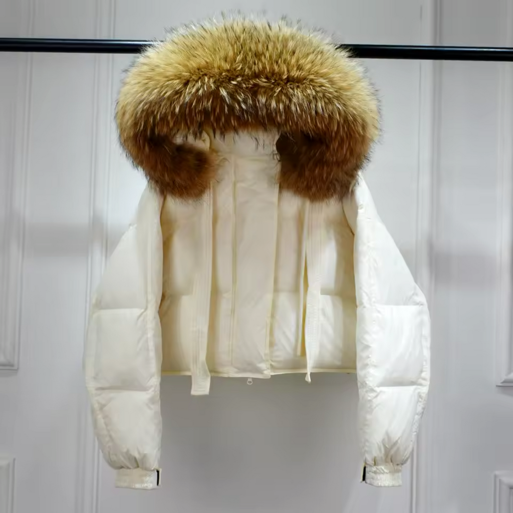 ’Sophia’ Oversized Raccoon Fur Puffer Jacket