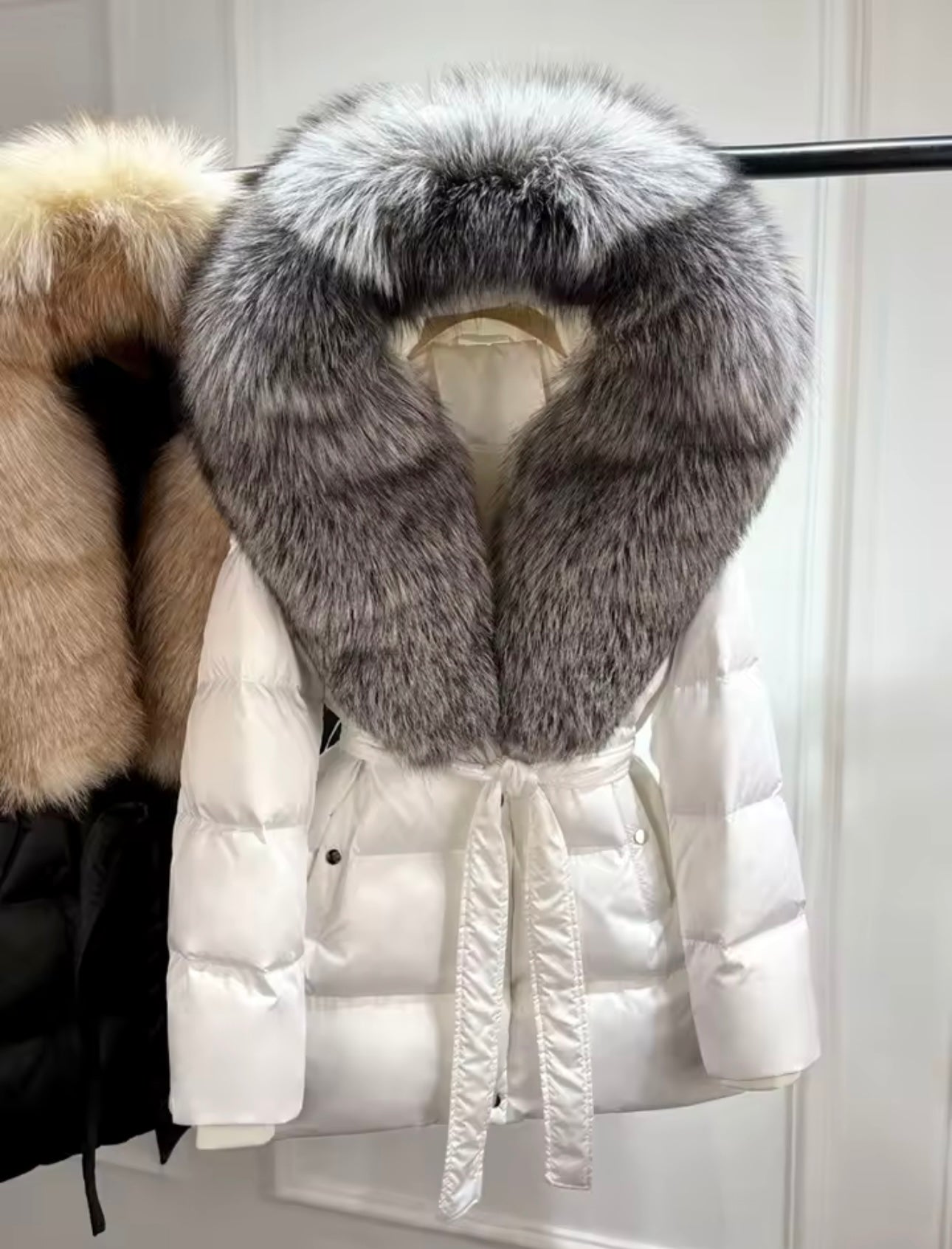 ‘Angelina’ Silver Fox Fur Jacket [1/3 Week Delivery]