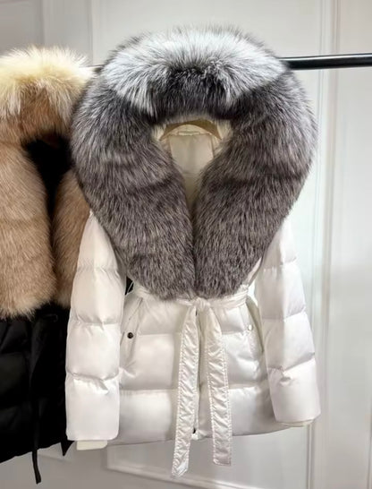 ‘Angelina’ Silver Fox Fur Jacket [1/3 Week Delivery]