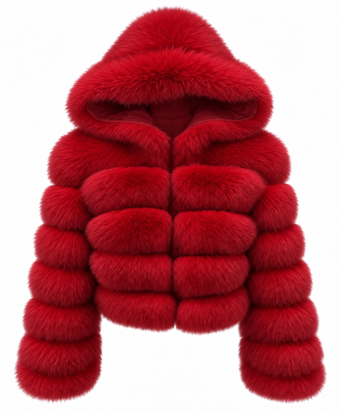Premium Hooded Full Sleeve Fox Fur Coats