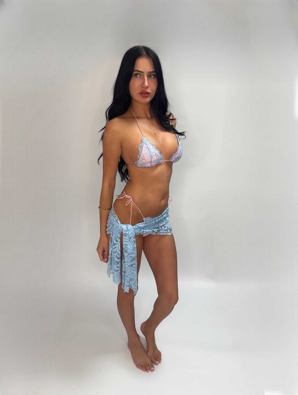 Blue Lace Mini Sarong & Choker Set