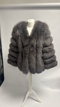 ‘Medium Grey’ Premium Long Vertical Fox Fur. (Ready to send)