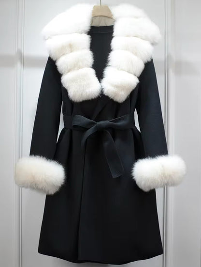 ‘Dolcie’ Long Belted Fox Fur Coat