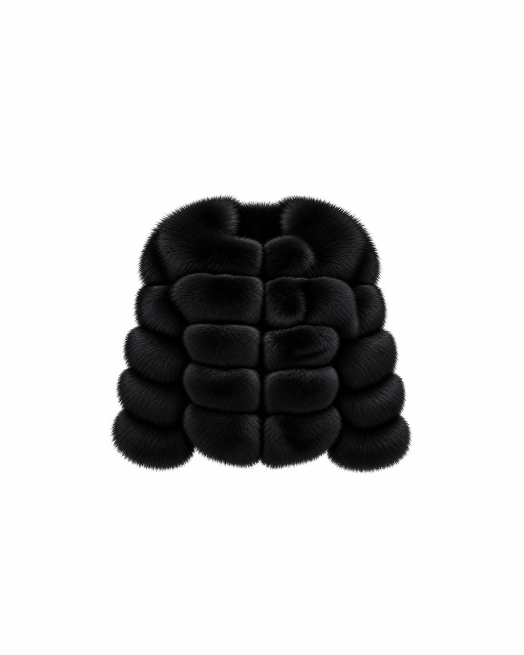 Premium 5 Row Cropped Sleeve Fox Fur Coats