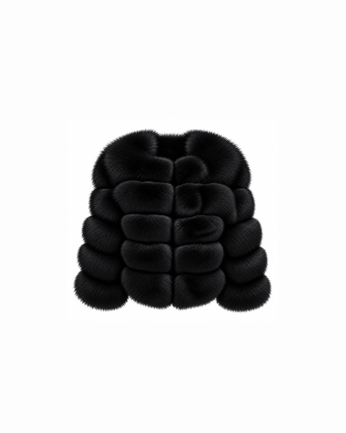 Premium 5 Row Cropped Sleeve Fox Fur Coats