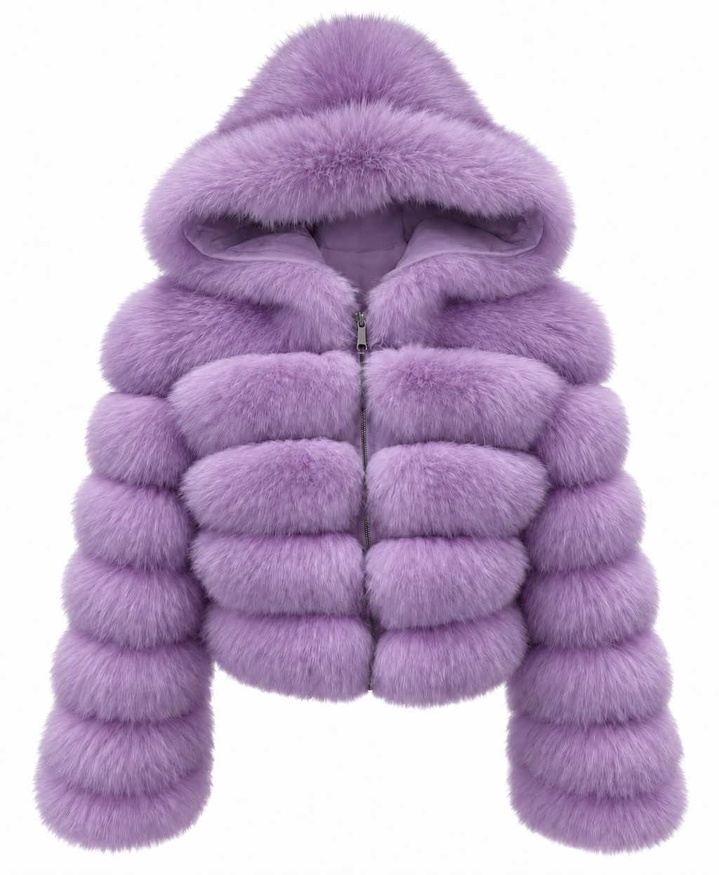 Premium Hooded Full Sleeve Fox Fur Coats
