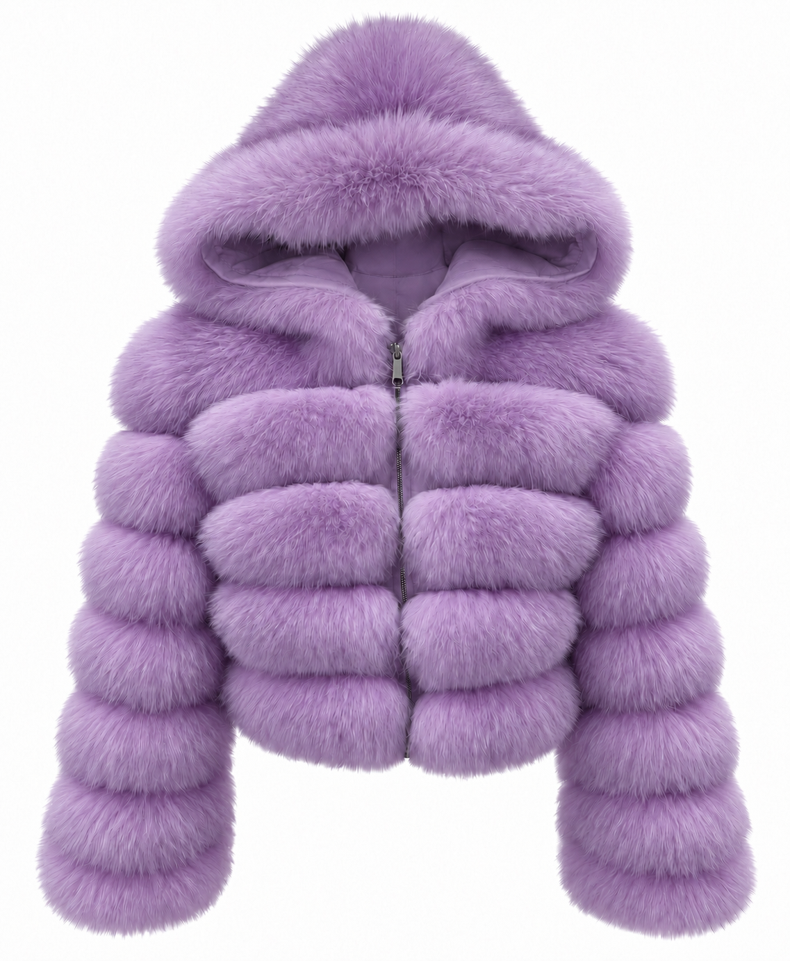 Premium Hooded Full Sleeve Fox Fur Coats