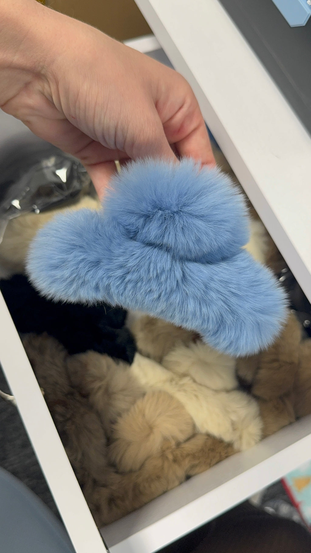 Real Fur Claw Clip