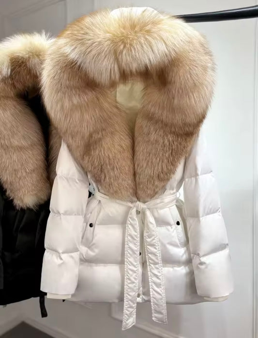 ‘Angelina’ Silver Fox Fur Jacket [1/3 Week Delivery]