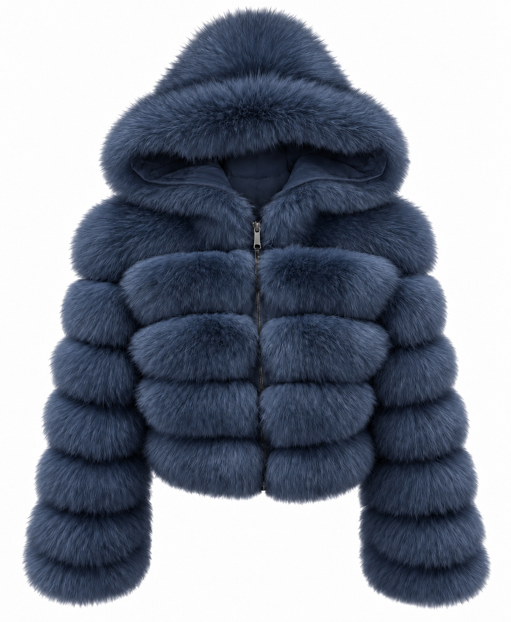 Premium Hooded Full Sleeve Fox Fur Coats