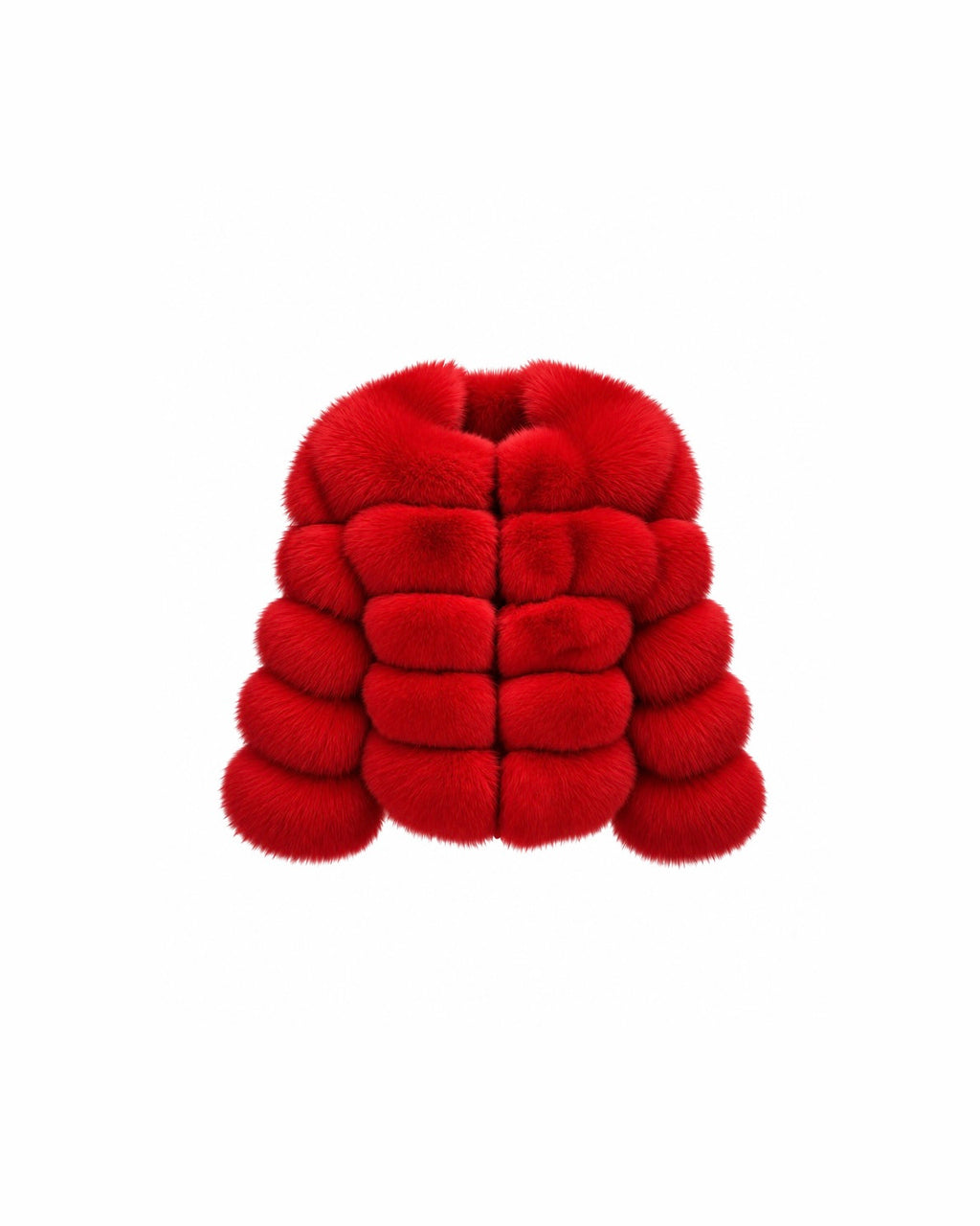 Premium 5 Row Cropped Sleeve Fox Fur Coats