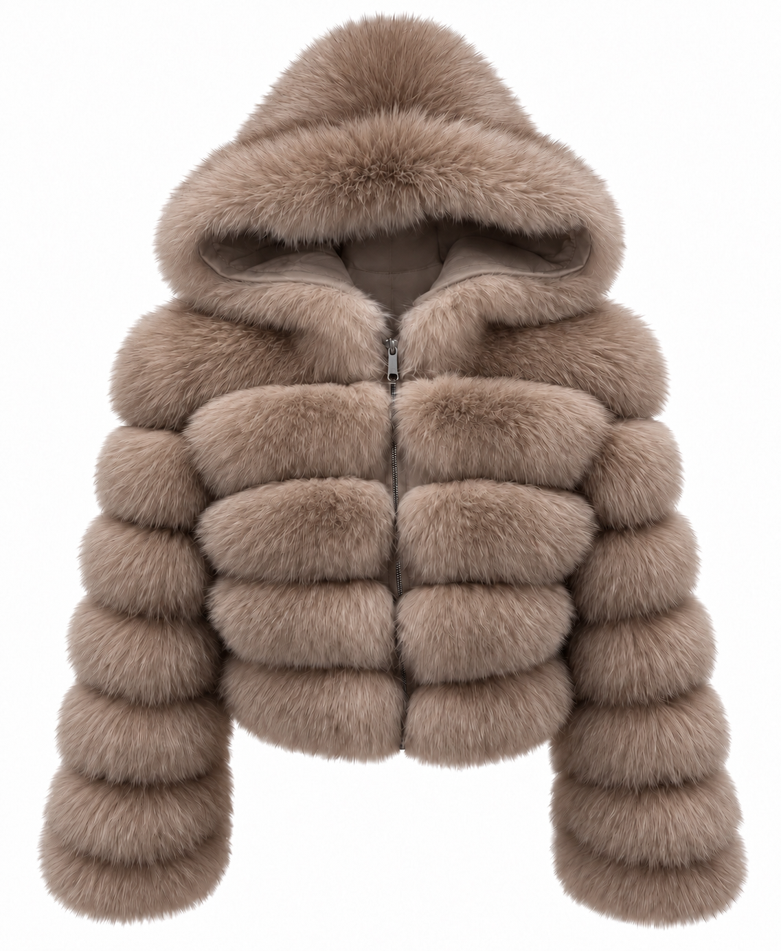 Premium Hooded Full Sleeve Fox Fur Coats