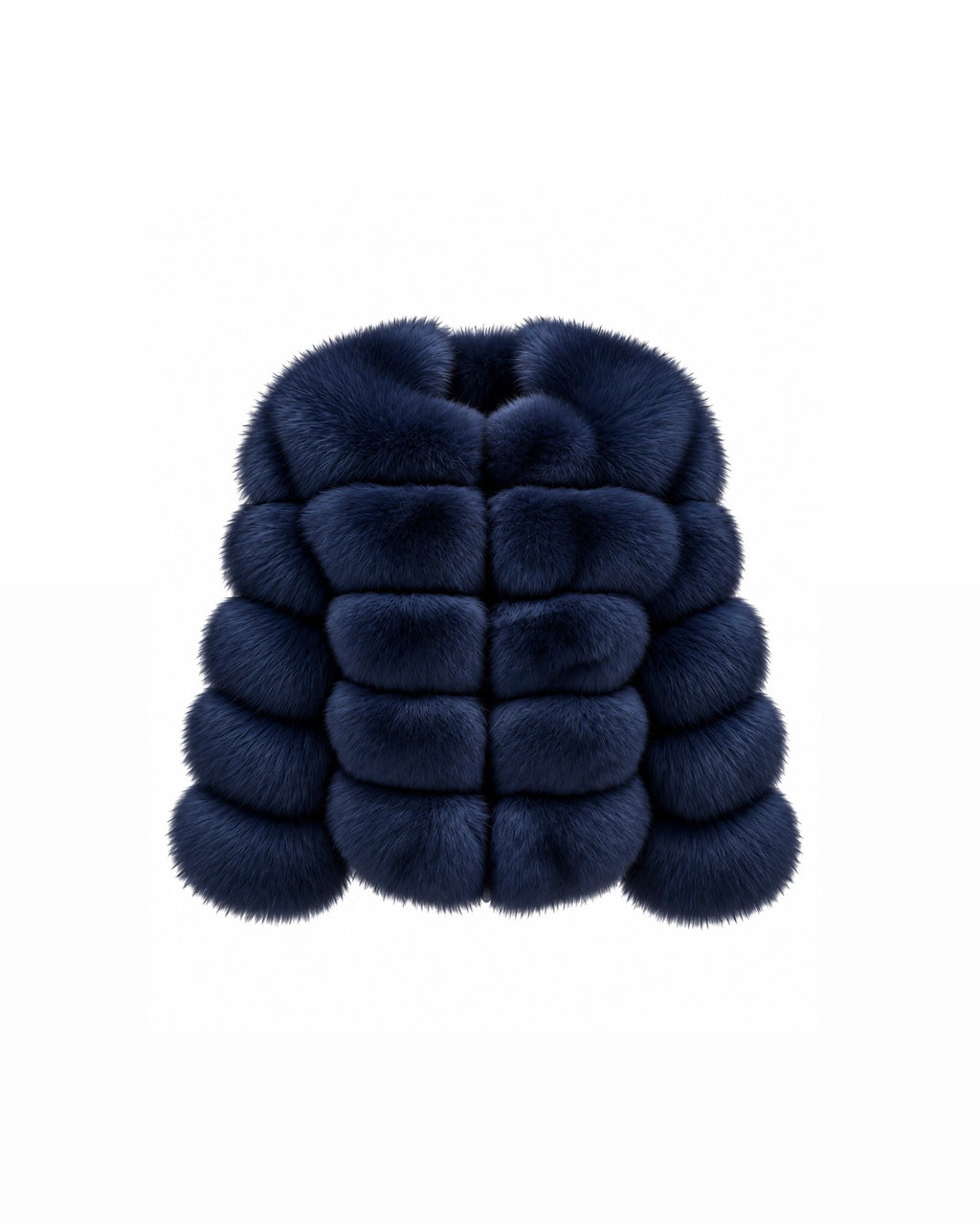 Premium 5 Row Cropped Sleeve Fox Fur Coats
