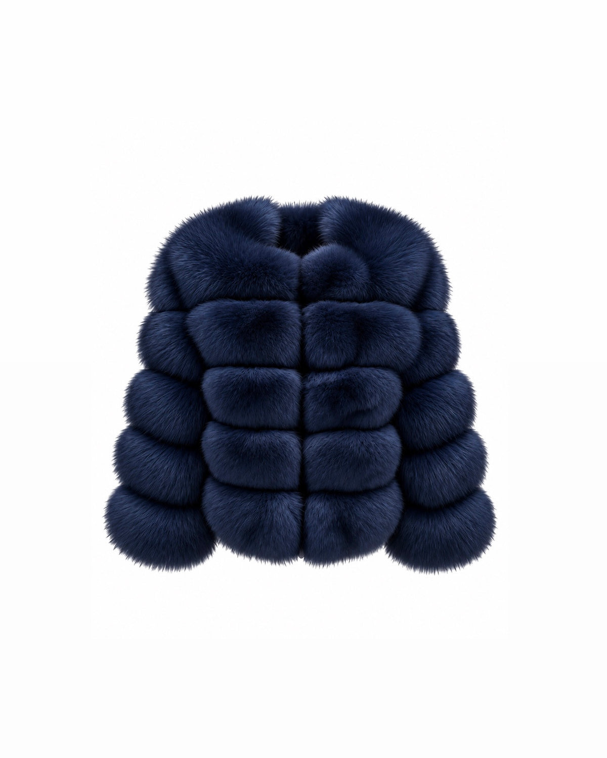 Premium 5 Row Cropped Sleeve Fox Fur Coats