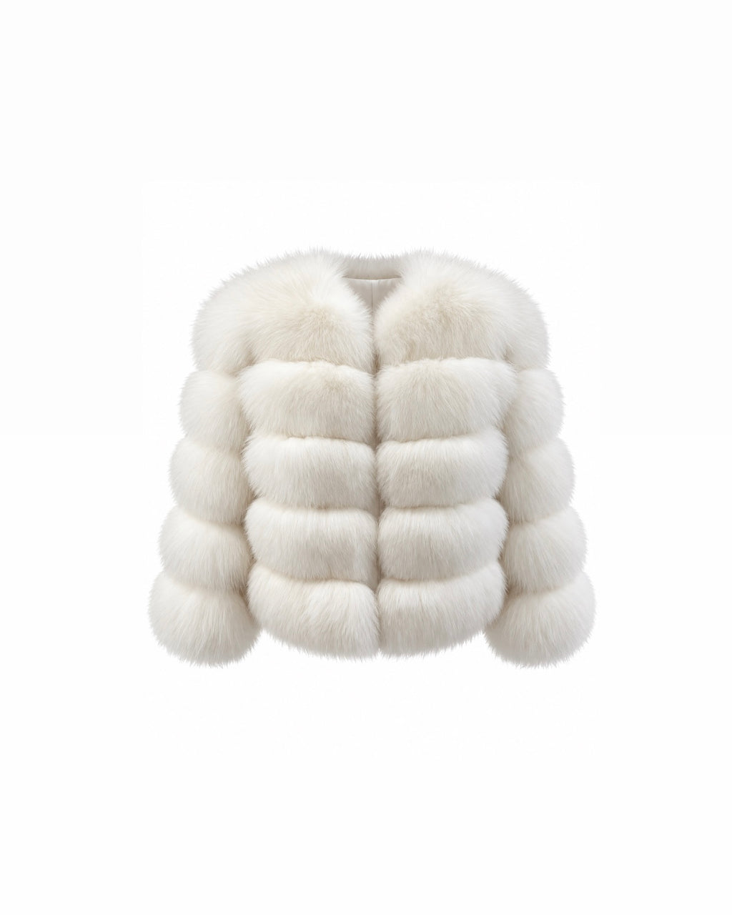 Premium 5 Row Cropped Sleeve Fox Fur Coats