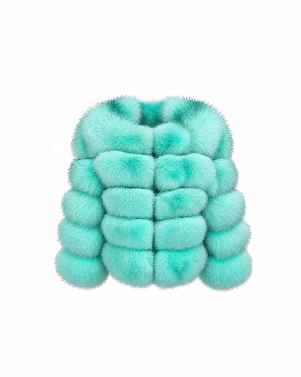 Premium 5 Row Cropped Sleeve Fox Fur Coats