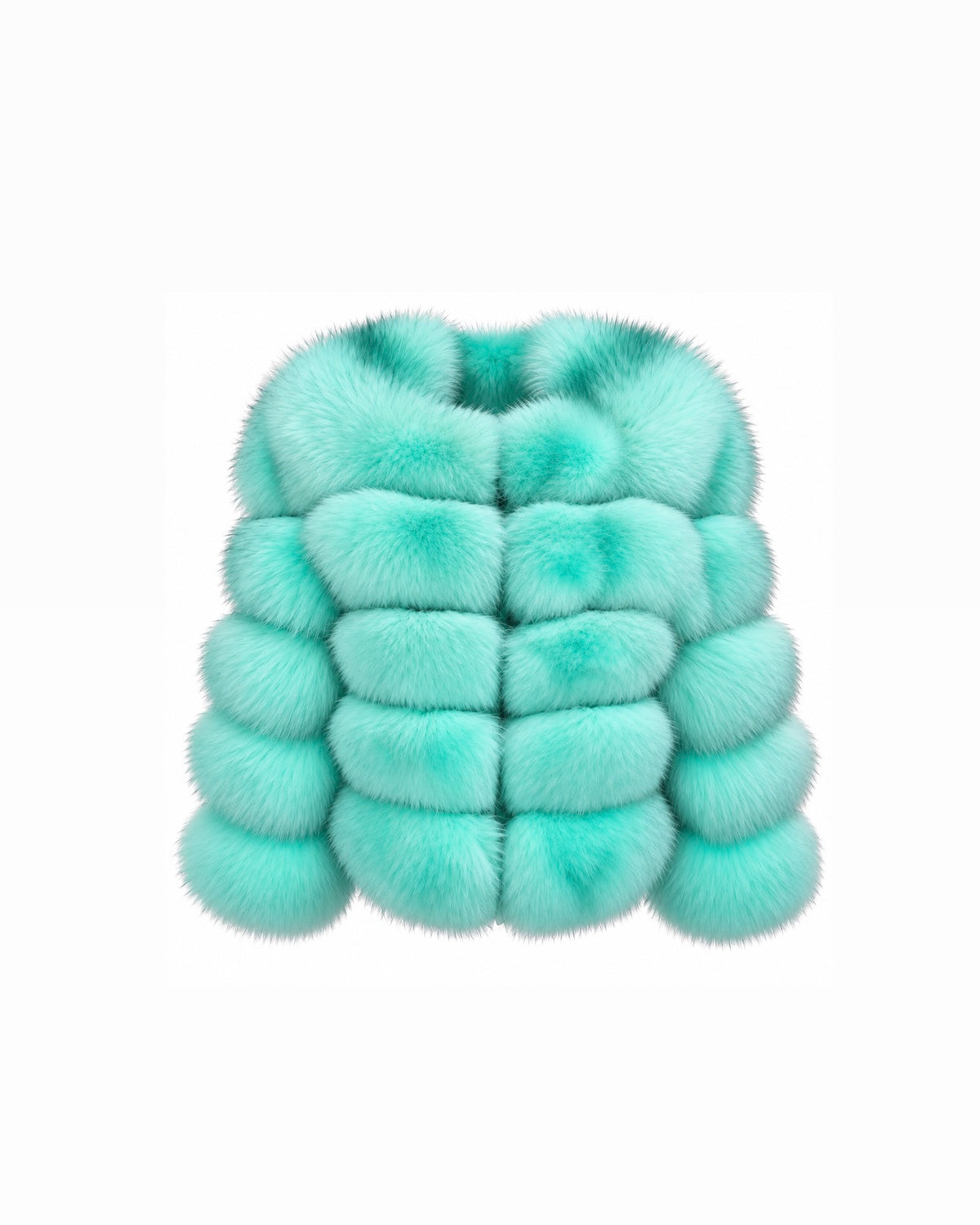 Premium 5 Row Cropped Sleeve Fox Fur Coats