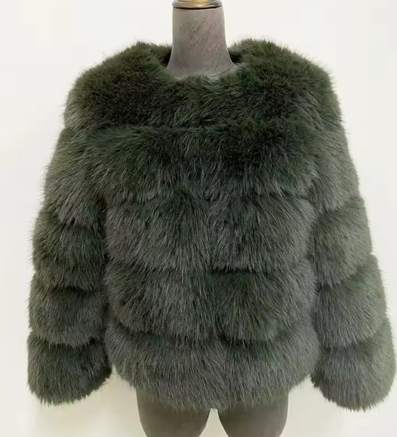 Faux Fur 5 Row Cropped Sleeve Coats [2/4 Week Delivery]