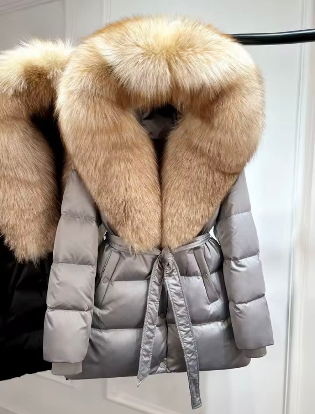 ‘Angelina’ Silver Fox Fur Jacket [1/3 Week Delivery]