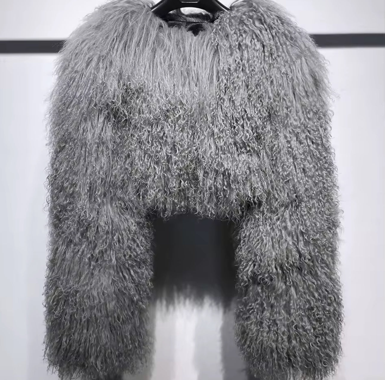 ‘Zara’ Extreme Cropped Mongolian Lamb Fur Coat (8/10 day delivery)