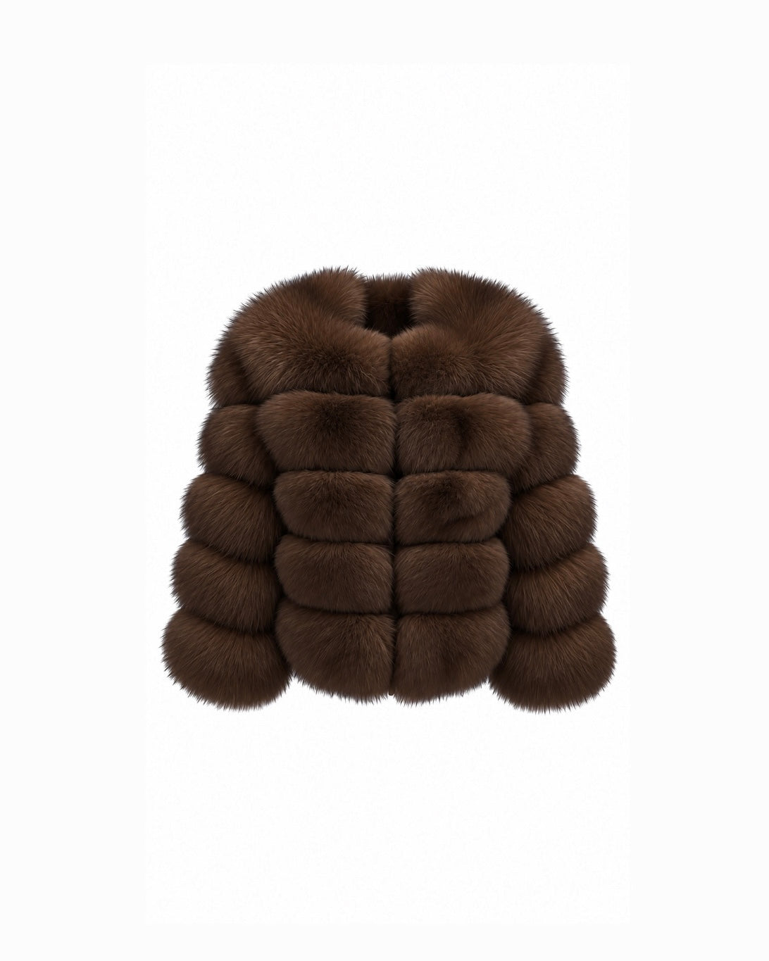 Premium 5 Row Cropped Sleeve Fox Fur Coats
