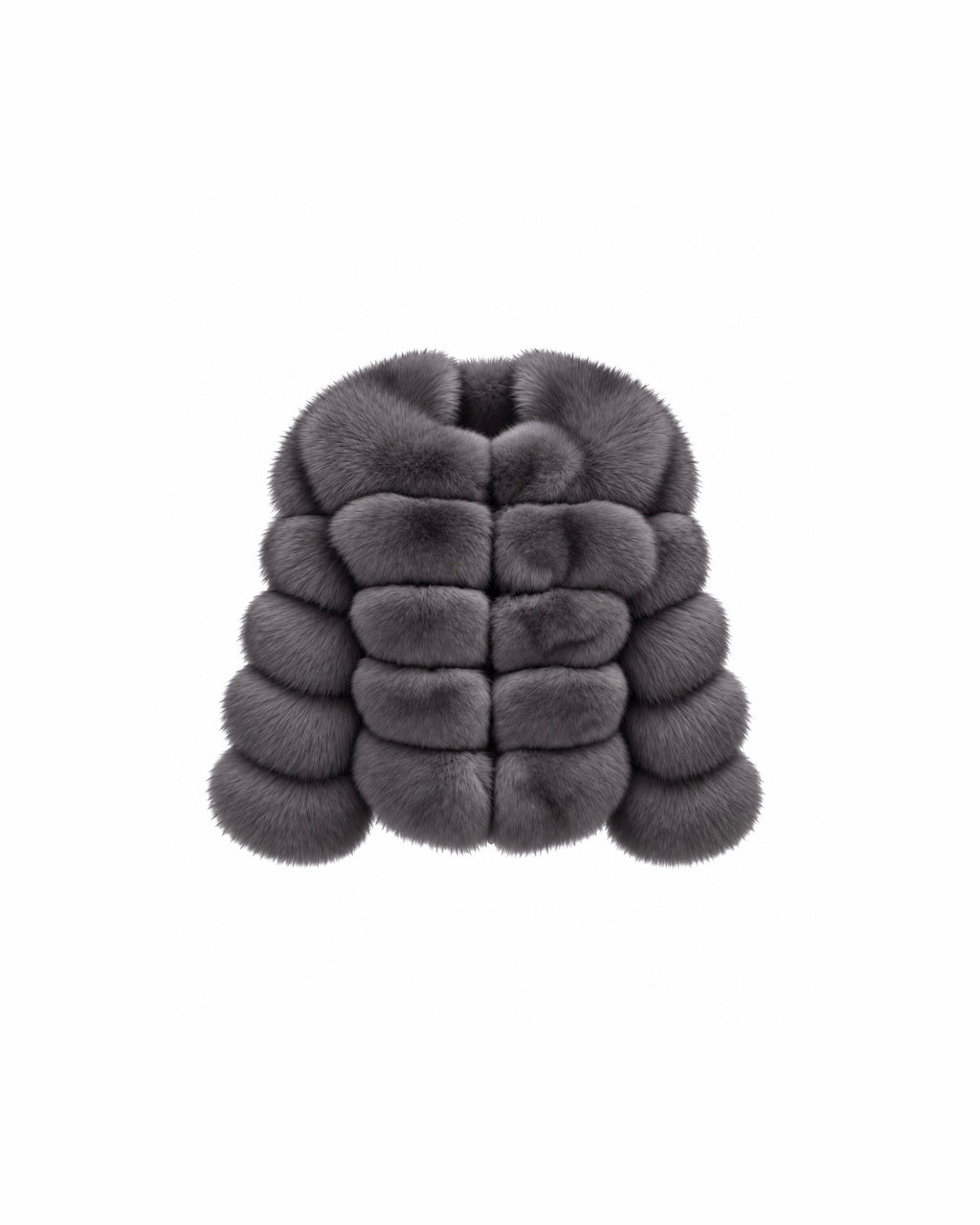 Premium 5 Row Cropped Sleeve Fox Fur Coats