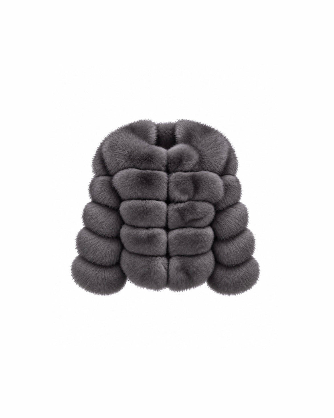 Premium 5 Row Cropped Sleeve Fox Fur Coats