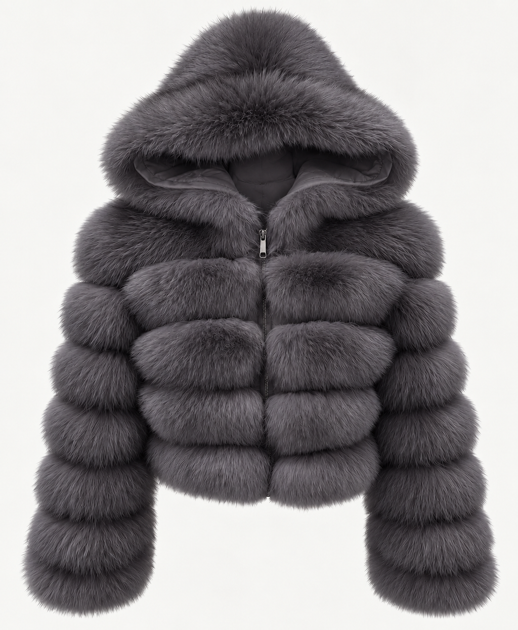 Premium Hooded Full Sleeve Fox Fur Coats