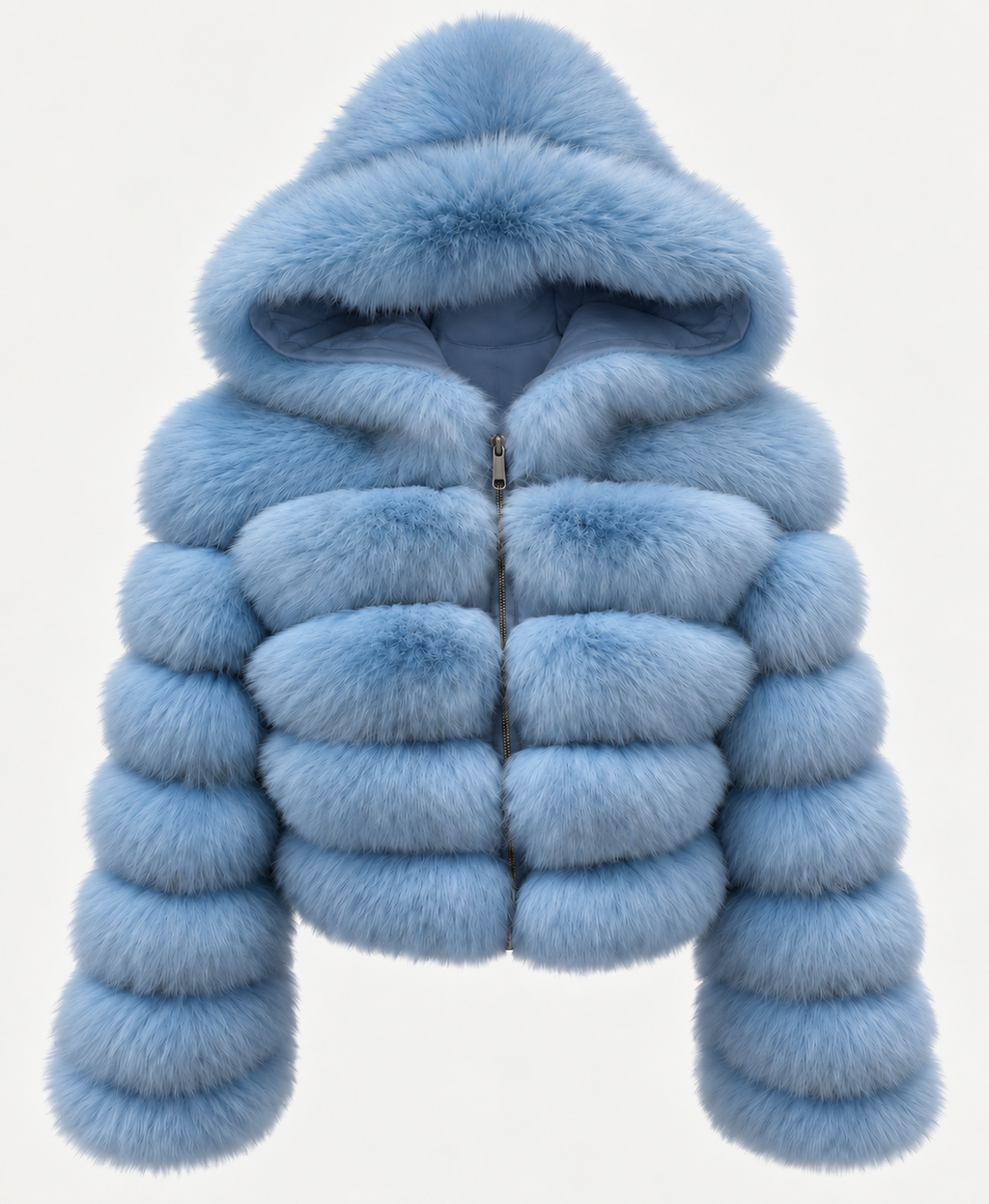Premium Hooded Full Sleeve Fox Fur Coats