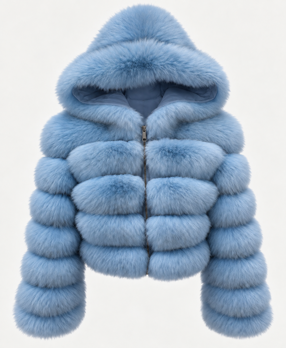 Premium Hooded Full Sleeve Fox Fur Coats