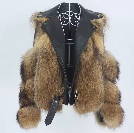 Leather X Raccoon Fur Jackets