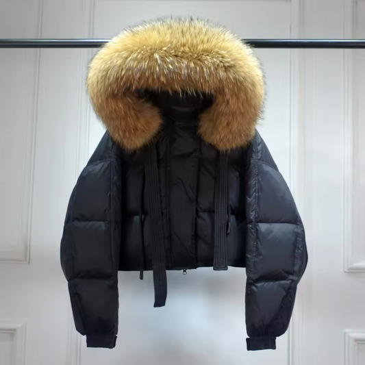 ’Sophia’ Oversized Raccoon Fur Puffer Jacket