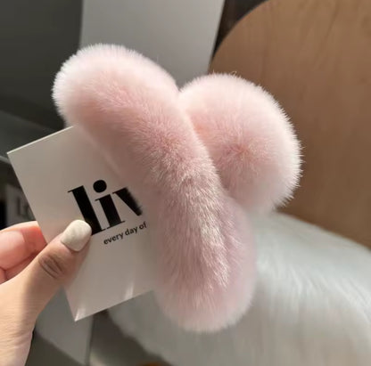 Real Fur Claw Clip