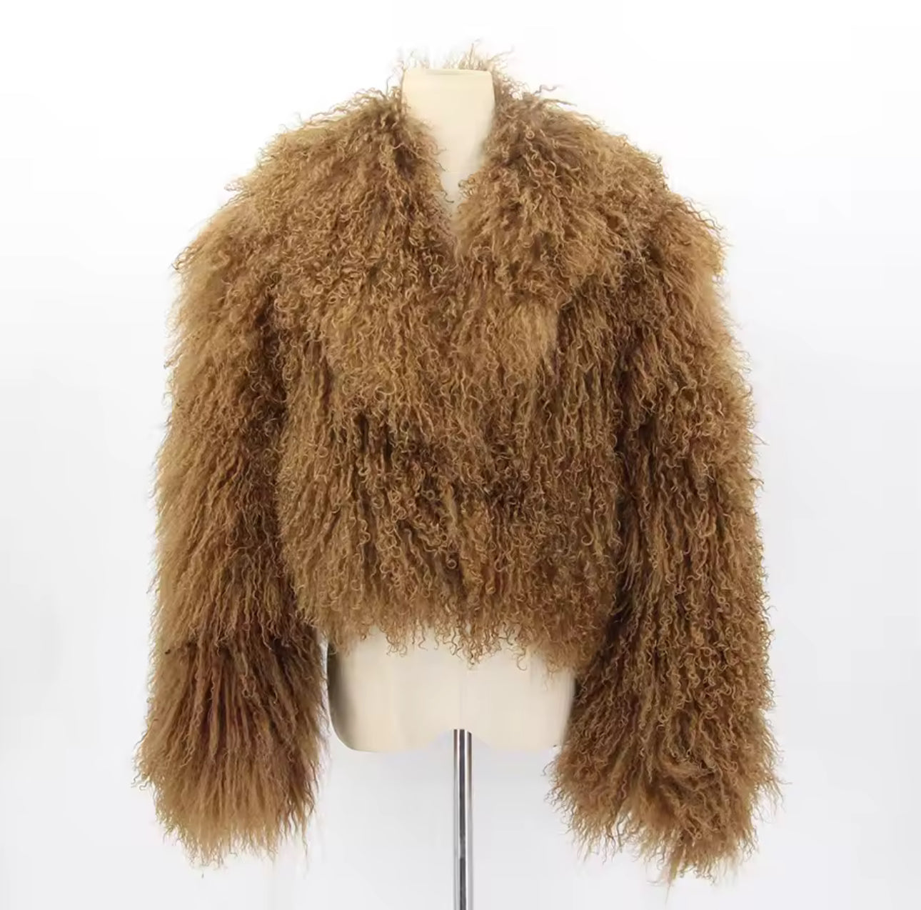 ‘Mina’ Mongolian Lamb Fur Coat (8/10 Days Delivery)