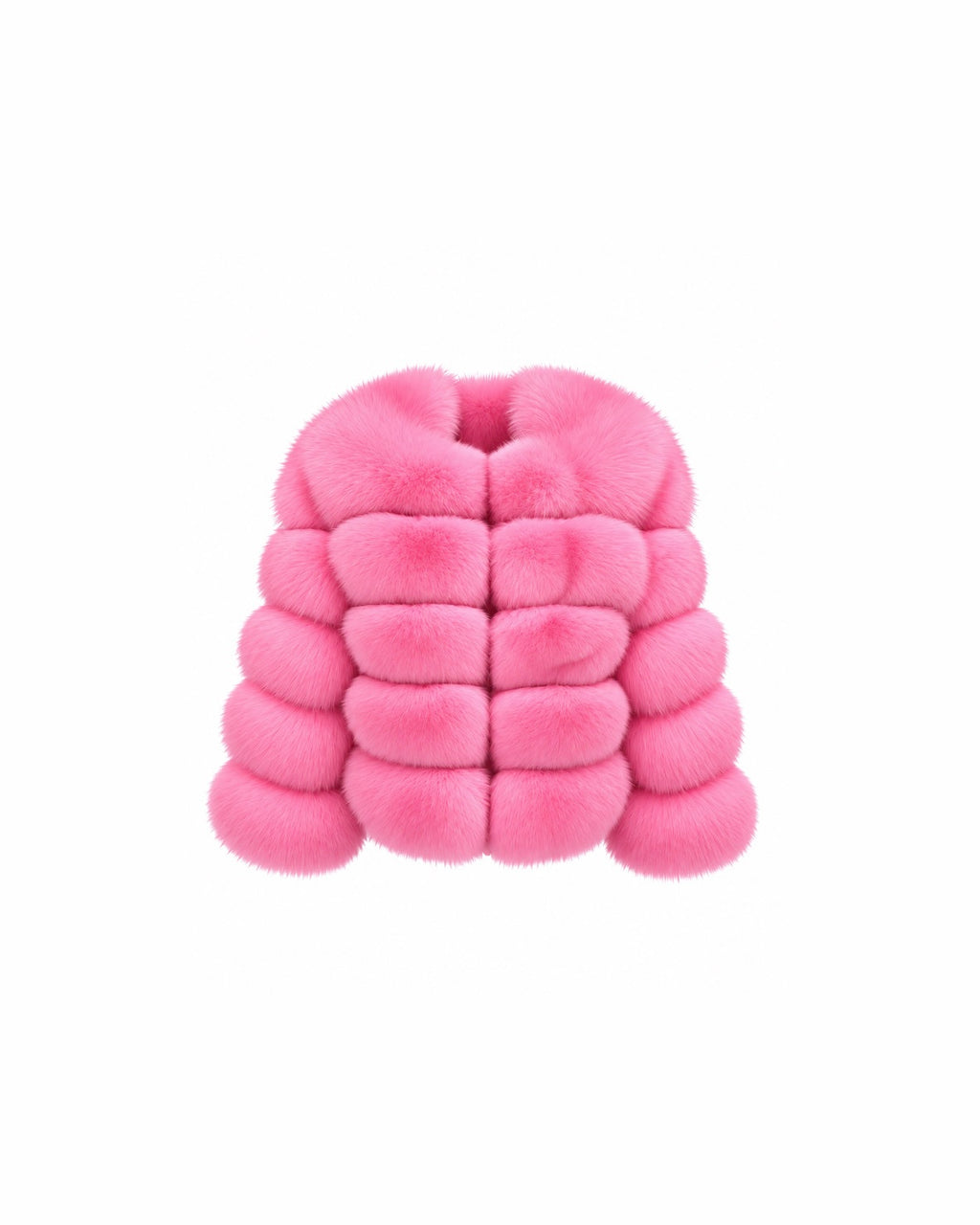 Premium 5 Row Cropped Sleeve Fox Fur Coats