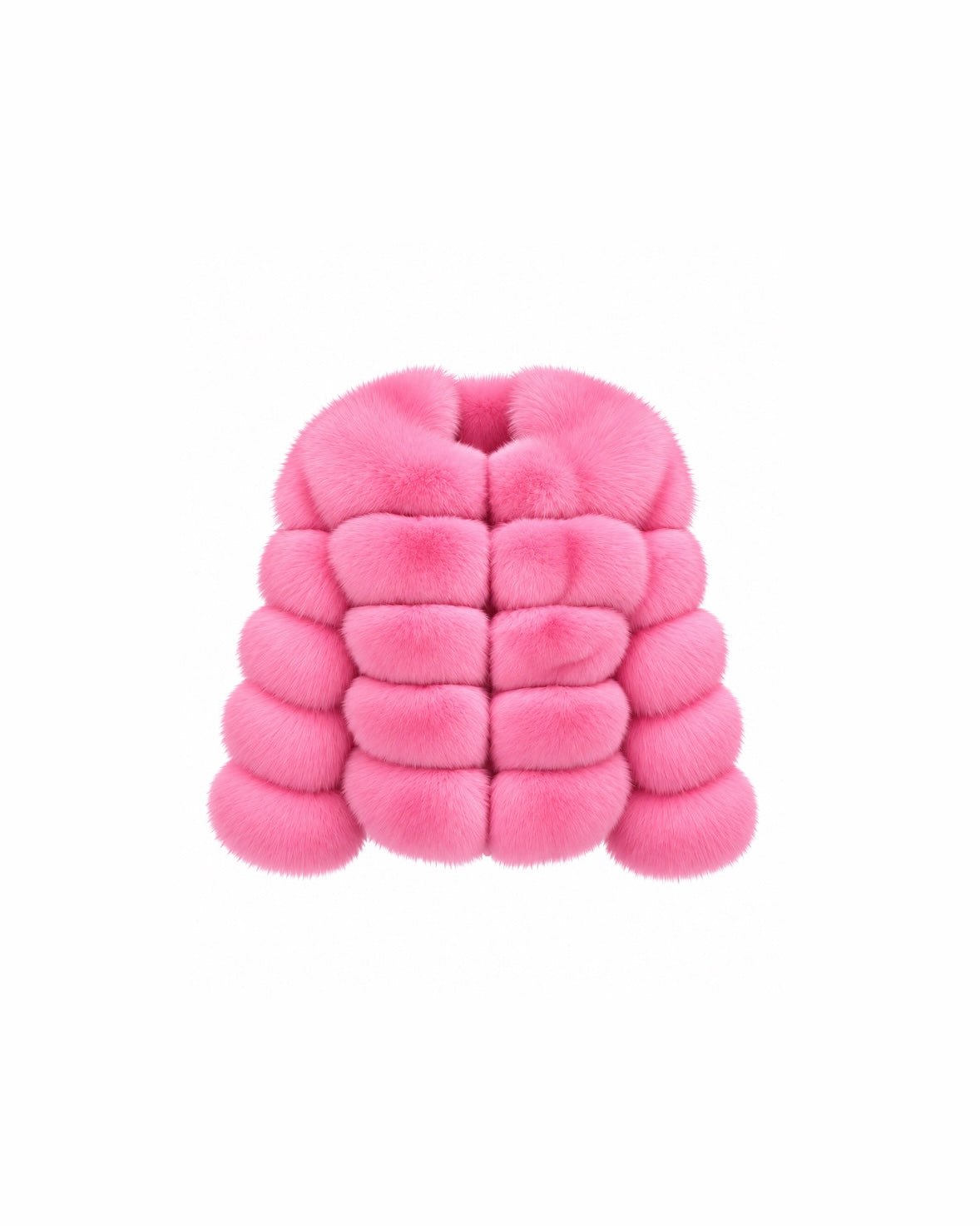 Premium 5 Row Cropped Sleeve Fox Fur Coats