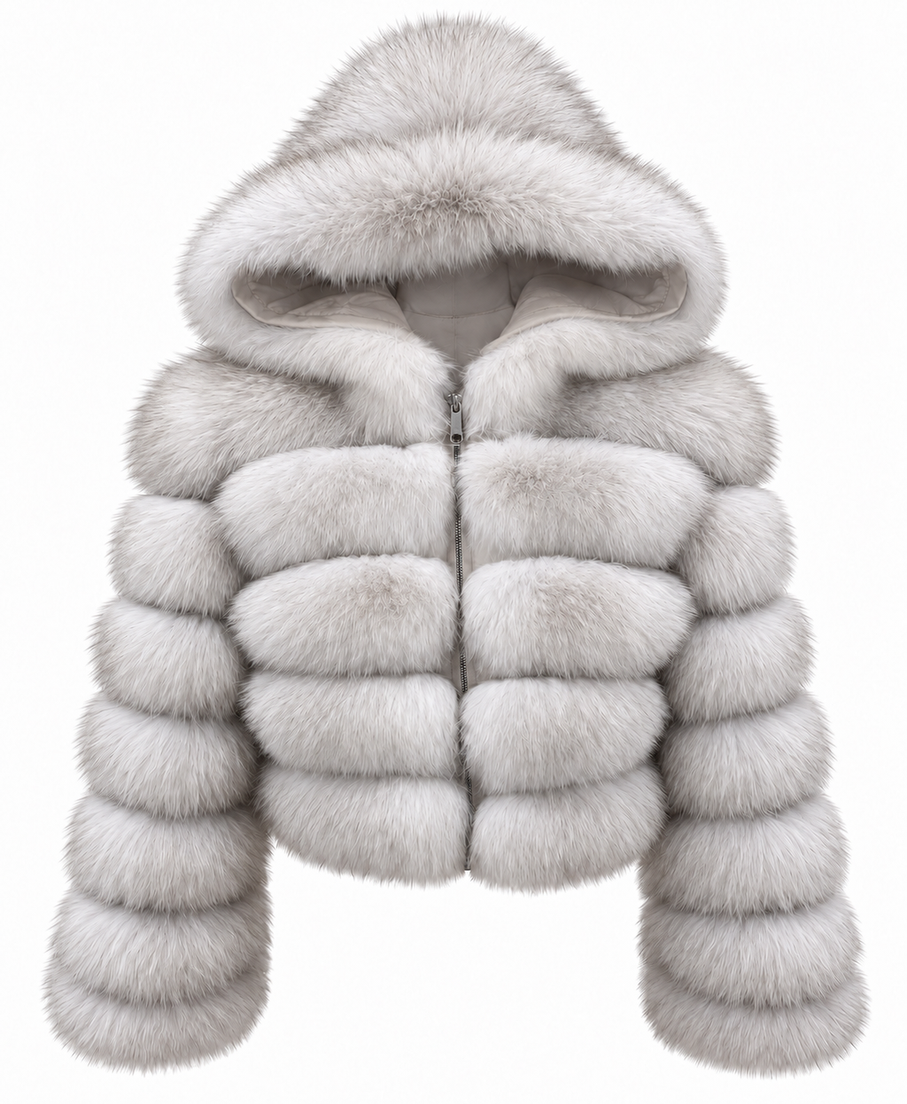 Premium Hooded Full Sleeve Fox Fur Coats