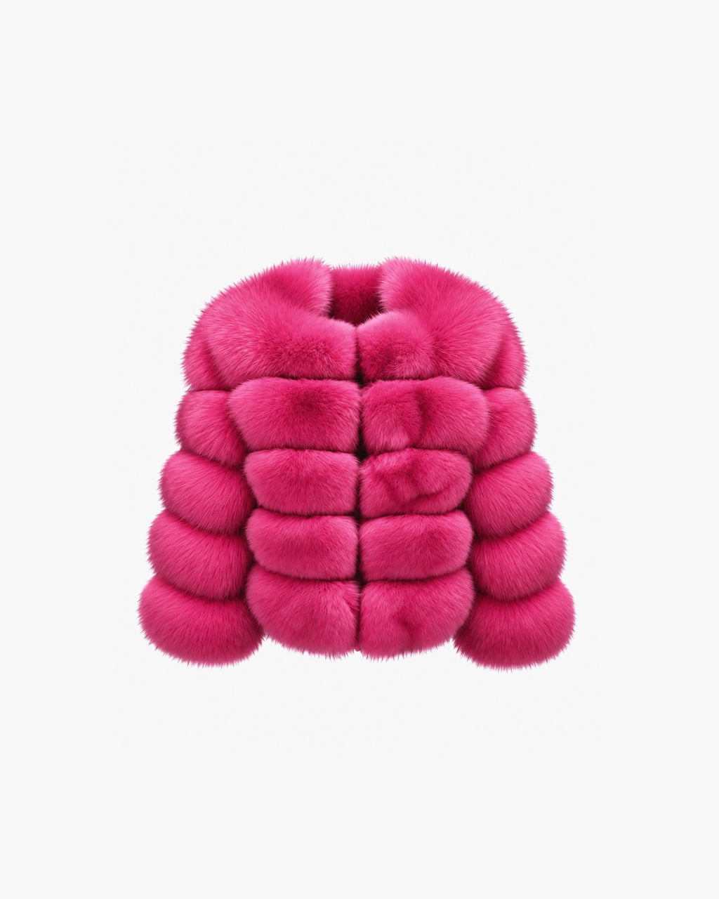 Premium 5 Row Cropped Sleeve Fox Fur Coats