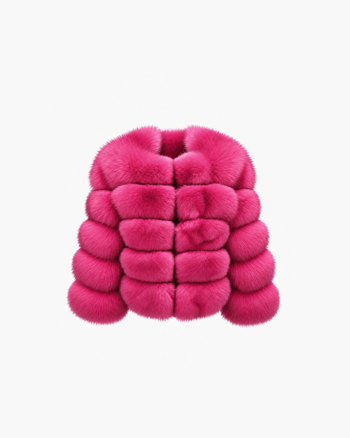 Premium 5 Row Cropped Sleeve Fox Fur Coats