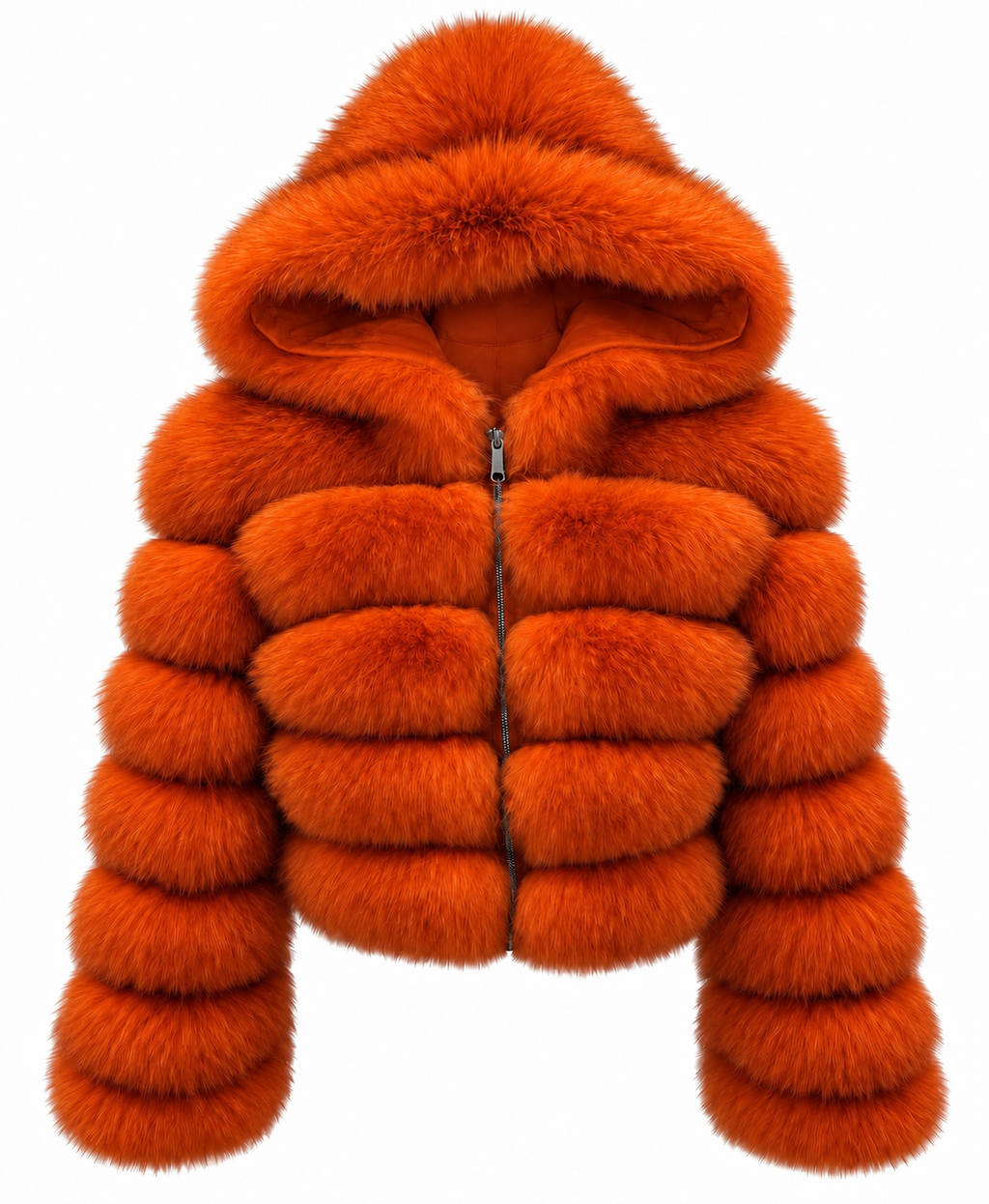 Premium Hooded Full Sleeve Fox Fur Coats
