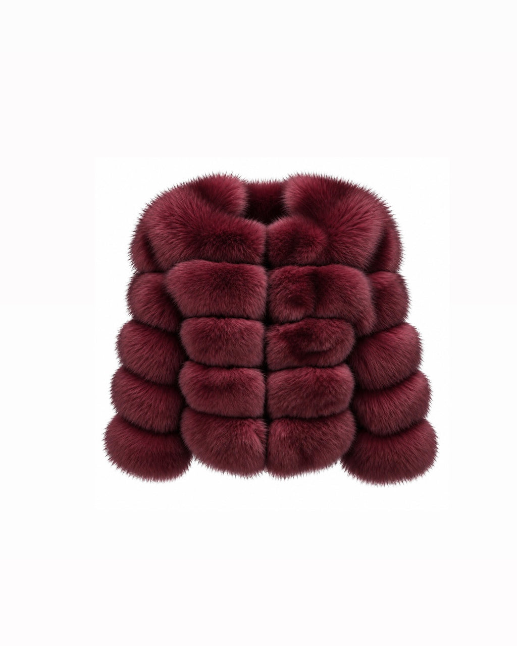 Premium 5 Row Cropped Sleeve Fox Fur Coats