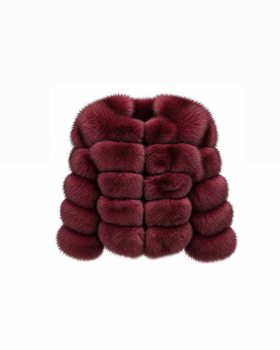 Premium 5 Row Cropped Sleeve Fox Fur Coats