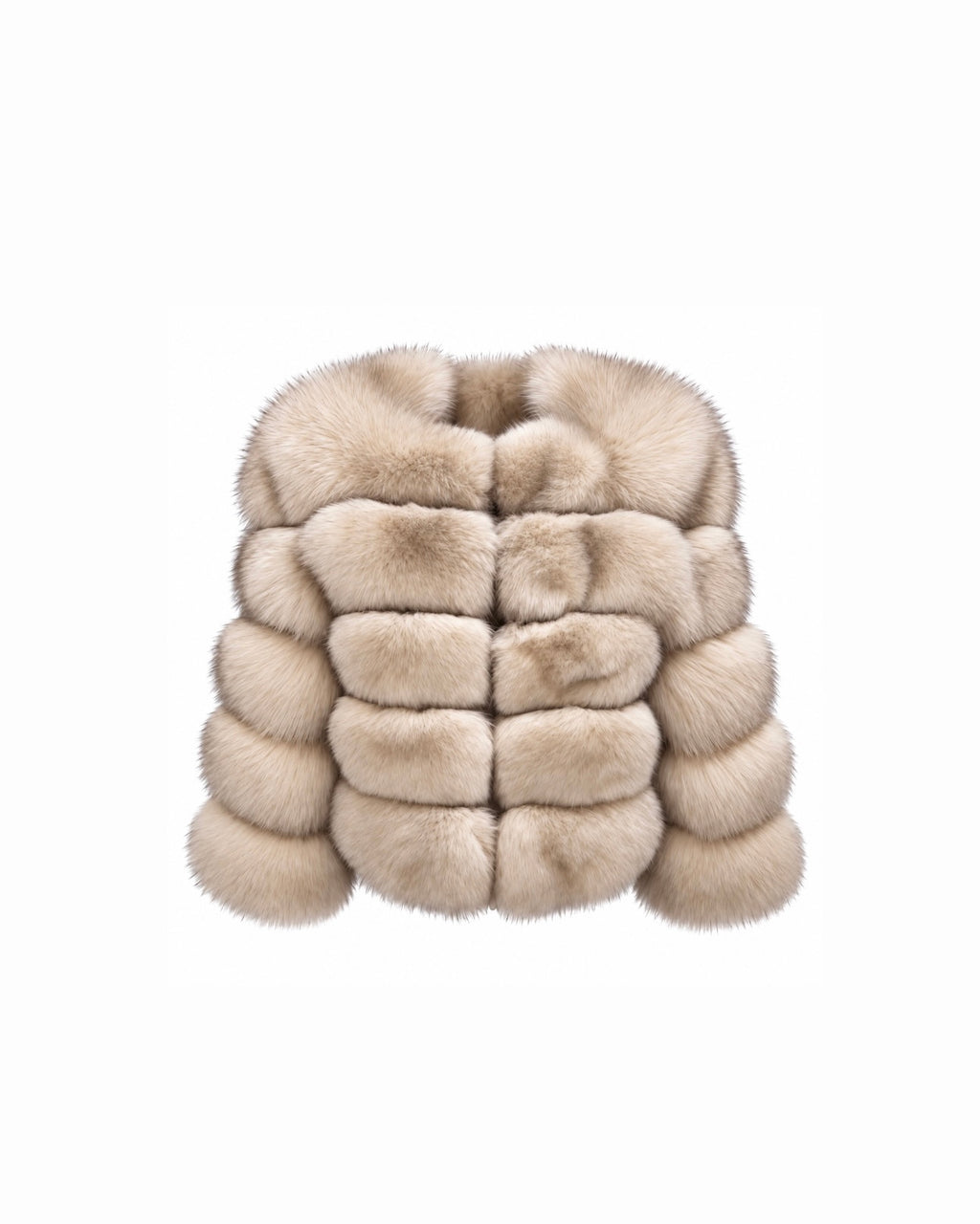 Premium 5 Row Cropped Sleeve Fox Fur Coats