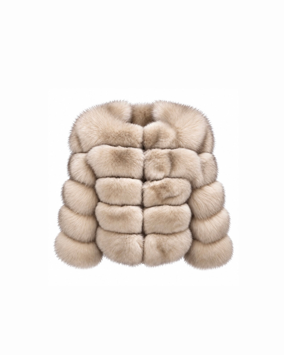 Premium 5 Row Cropped Sleeve Fox Fur Coats