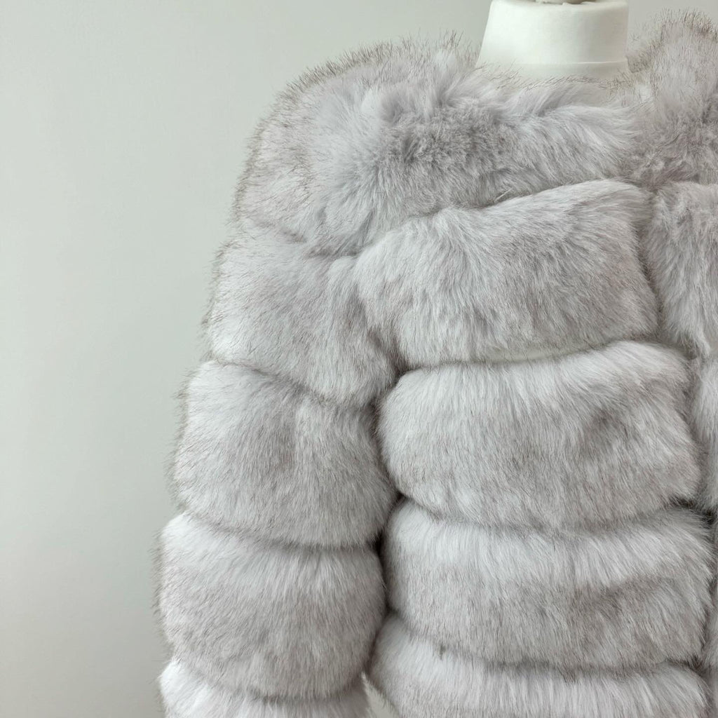 Faux Fur 5 Row Cropped Sleeve Jacket [2/4 Week Delivery]