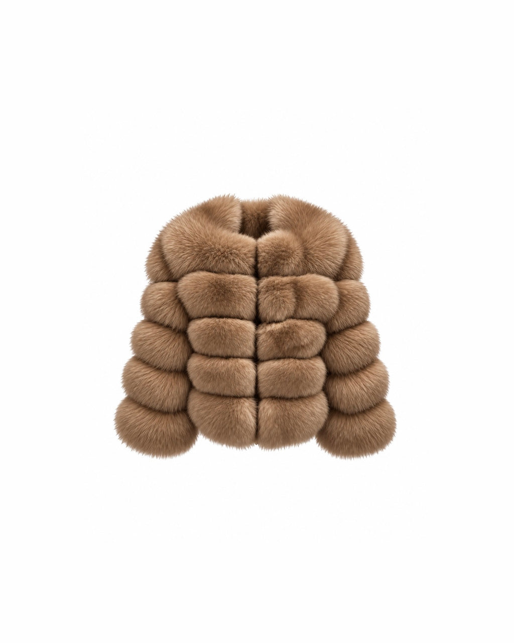 Premium 5 Row Cropped Sleeve Fox Fur Coats