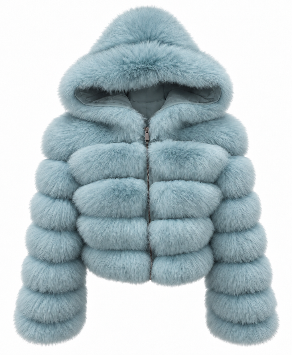 Premium Hooded Full Sleeve Fox Fur Coats