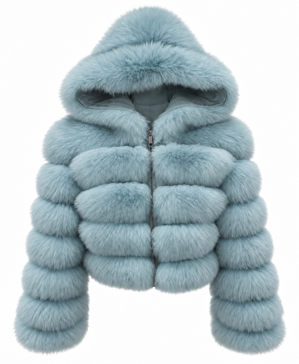 Premium Hooded Full Sleeve Fox Fur Coats