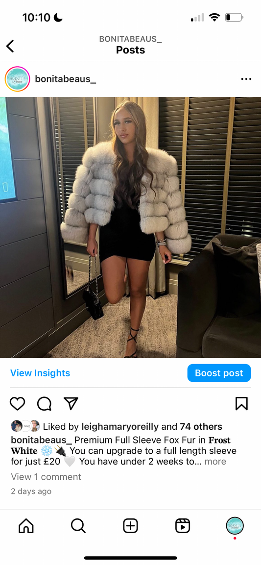Premium Fox Fur Full Sleeve Add On (10/18 Day Delivery)